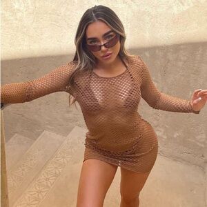 Mesh Tan Swimsuit Cover Up